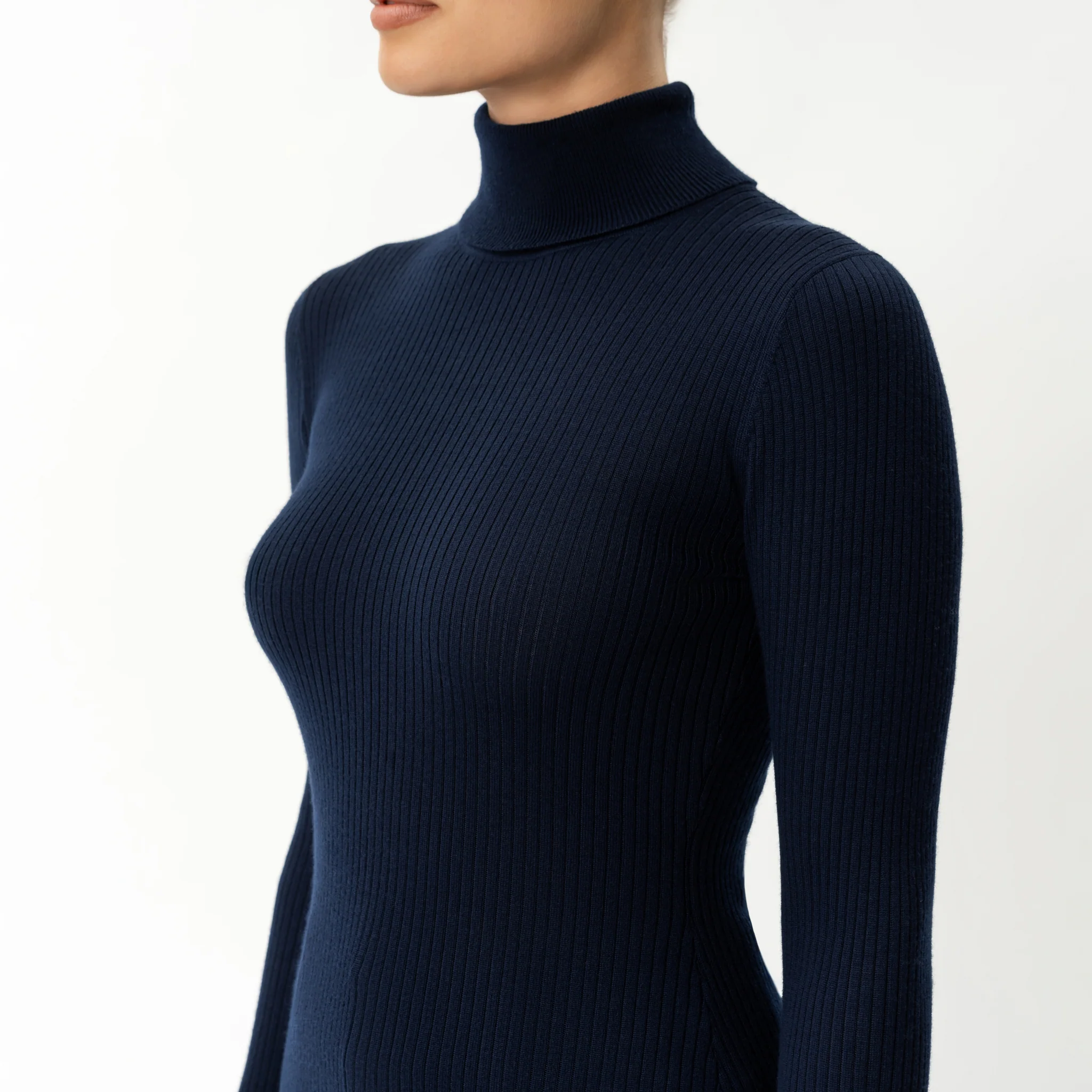 Merino Wool Ribbed Turtleneck - Image 2