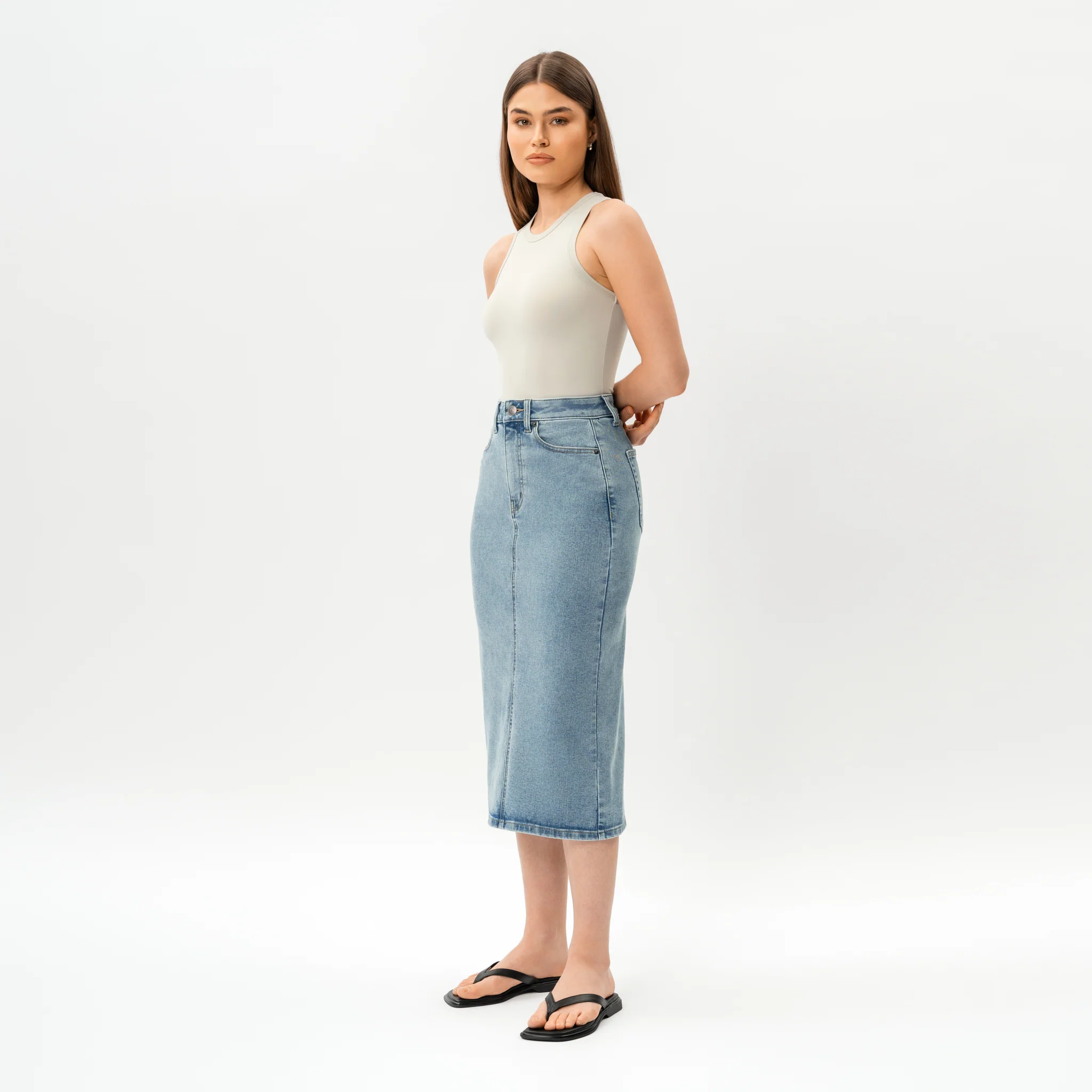 Stretchy ComfortDenimâ„¢ Skirt - Image 3