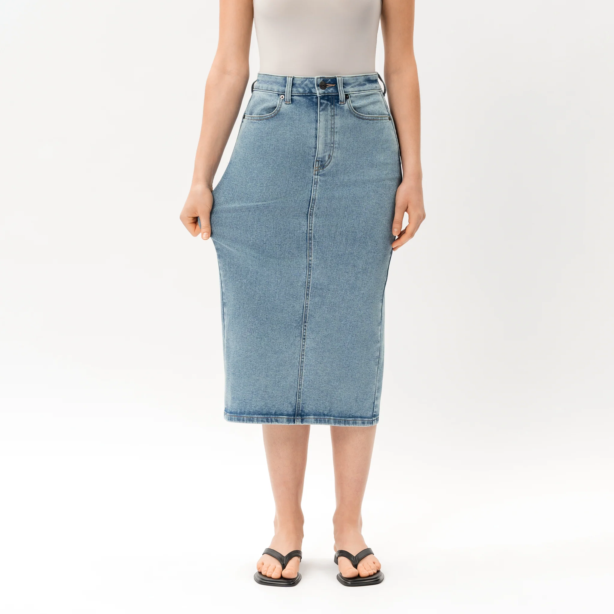 Stretchy ComfortDenimâ„¢ Skirt - Image 4